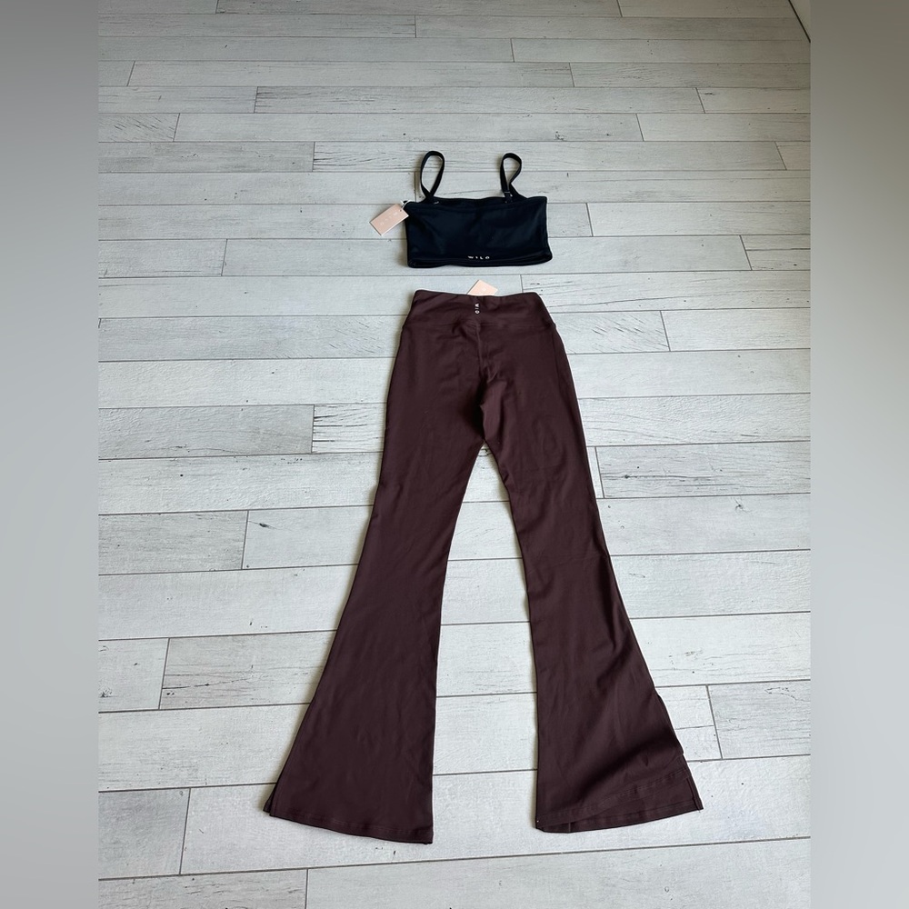 Chic Flared Brown Pants